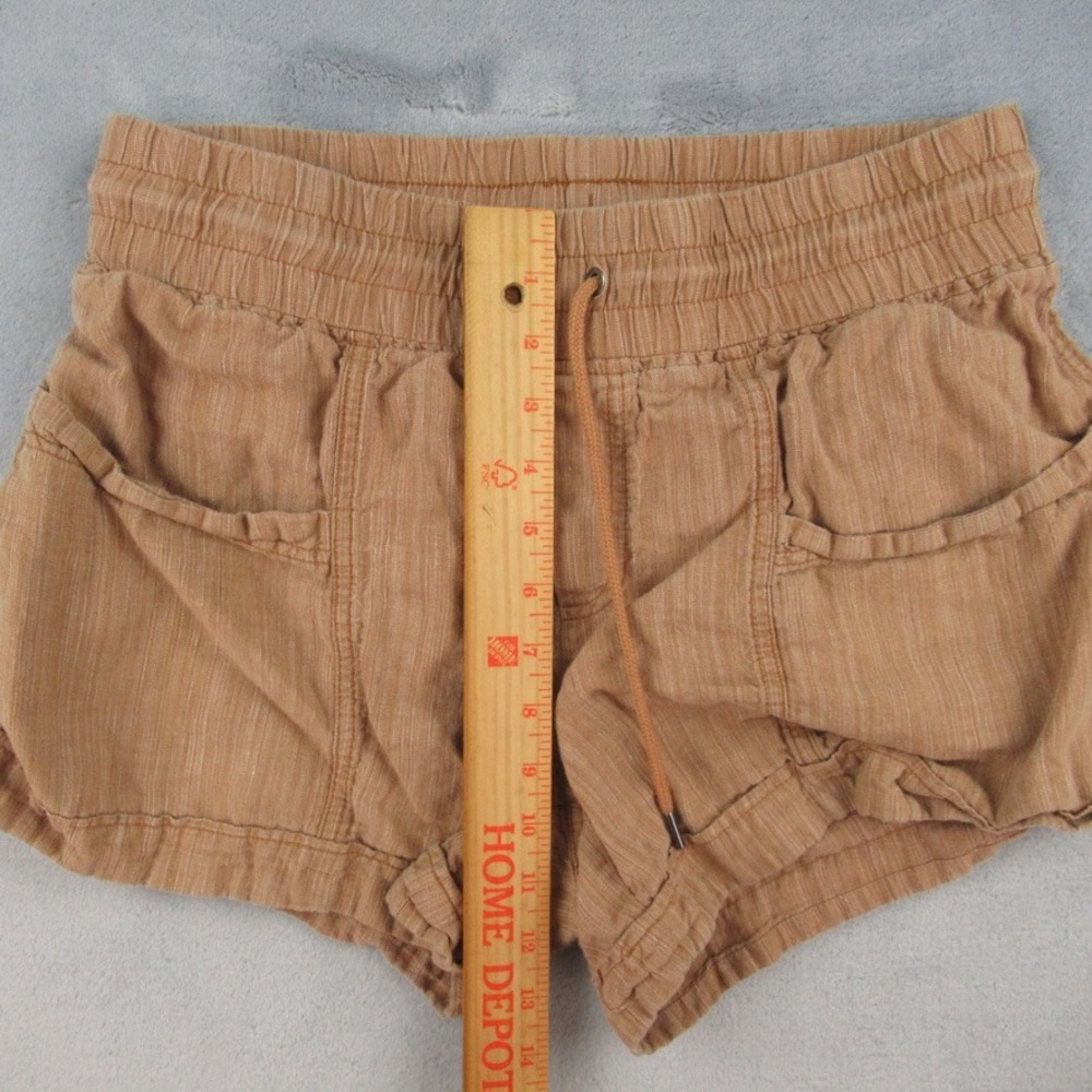 Athleta Cabo Linen Textured 4" Shorts Brown Tan Size 8 RN 54023 - Picture 4 of 8